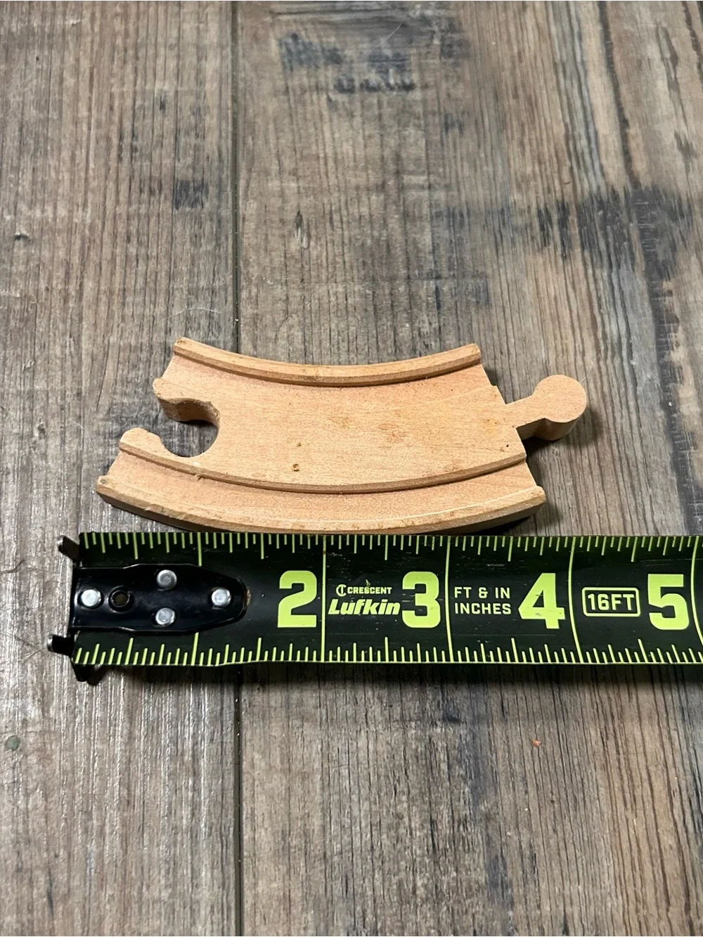 Wood Train Track Curved Section 4 in Double Sided Replacement Piece